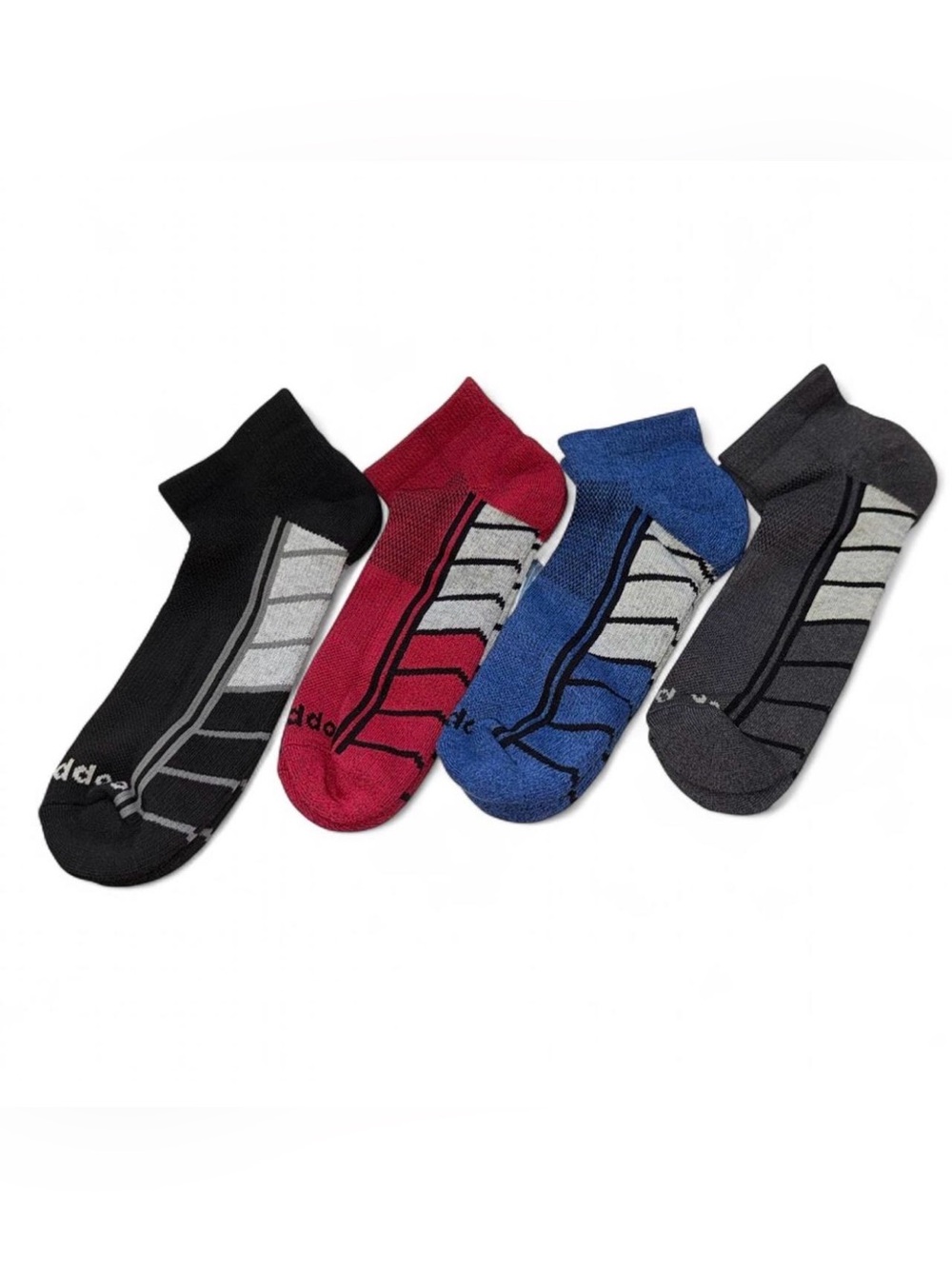 Tommie Copper Men’s Compression Ankle Socks - Pack of 4 (Black, Red, Blue, Gray